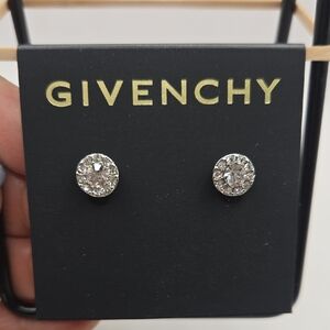 NWT Givenchy Silver Tone Crystal Earrings